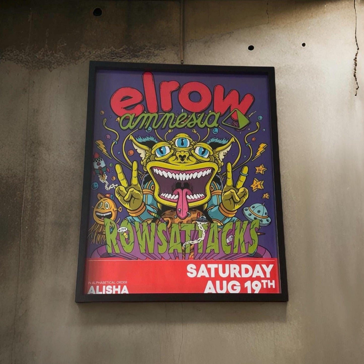 Elrow ~ Amnesia Ibiza Framed Dj Artwork | A3 Luxury Black Frame