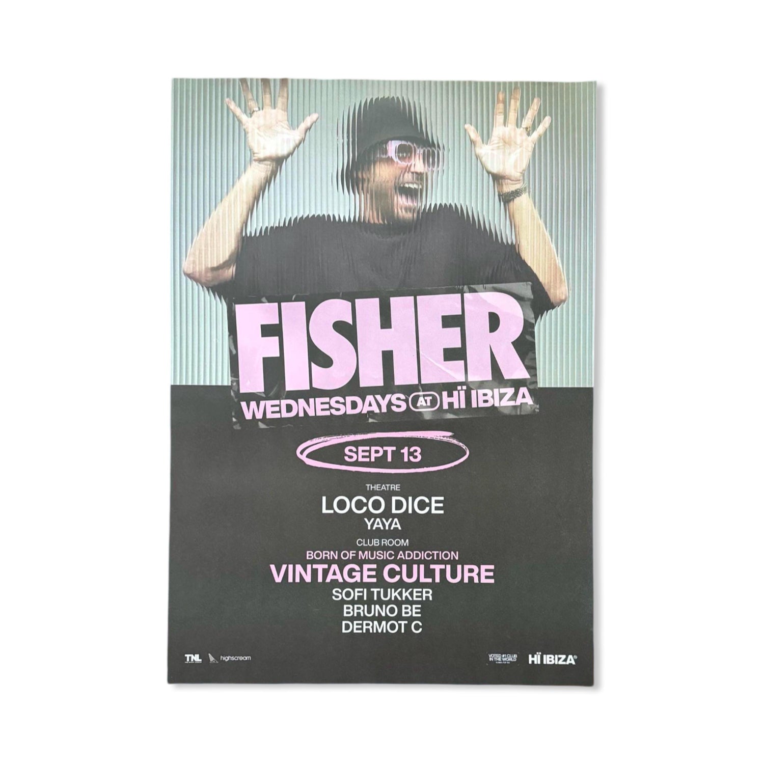 Fisher ~ Genuine Ibiza Framed Dj Artwork | Hi Ibiza | Luxury Black Frame