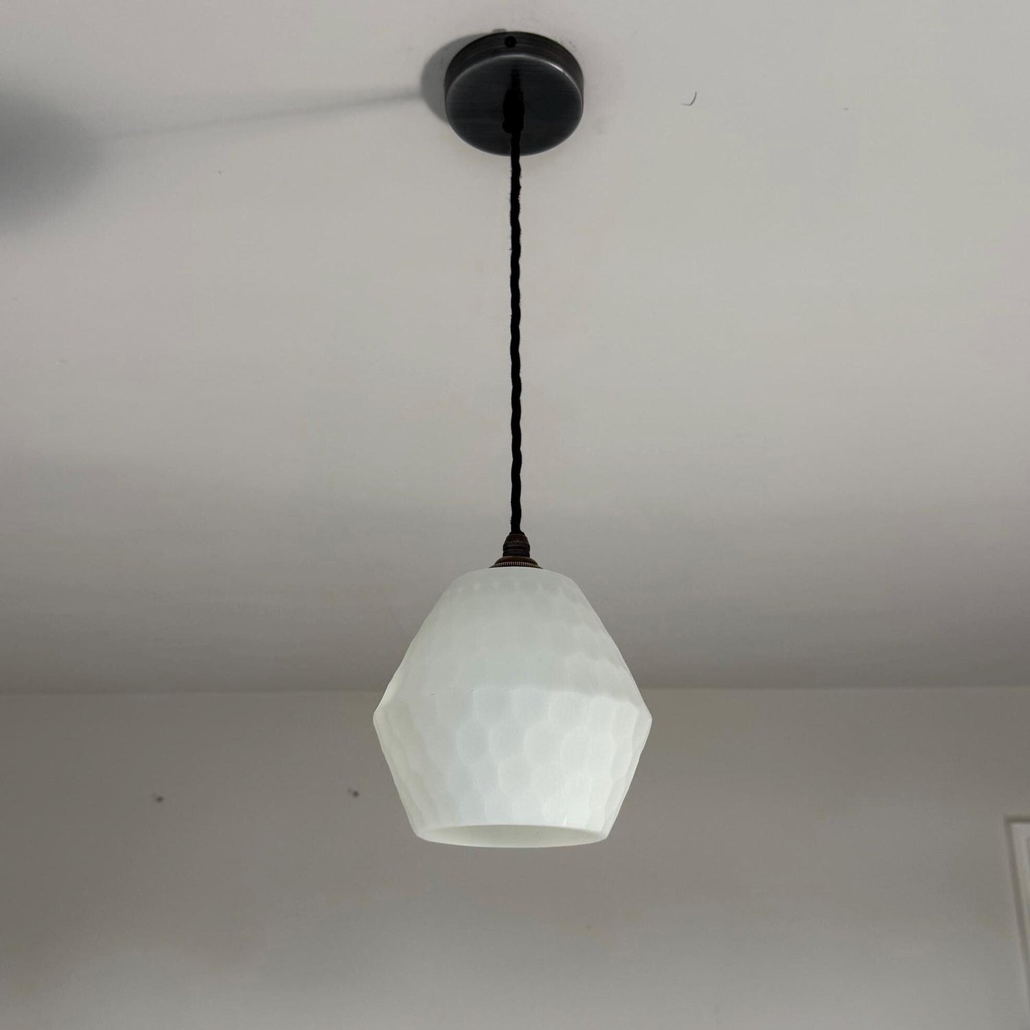 Opal Prismatic Glass - Inch Shade Pendant Track Light | Kitchen Table | Vintage Bar