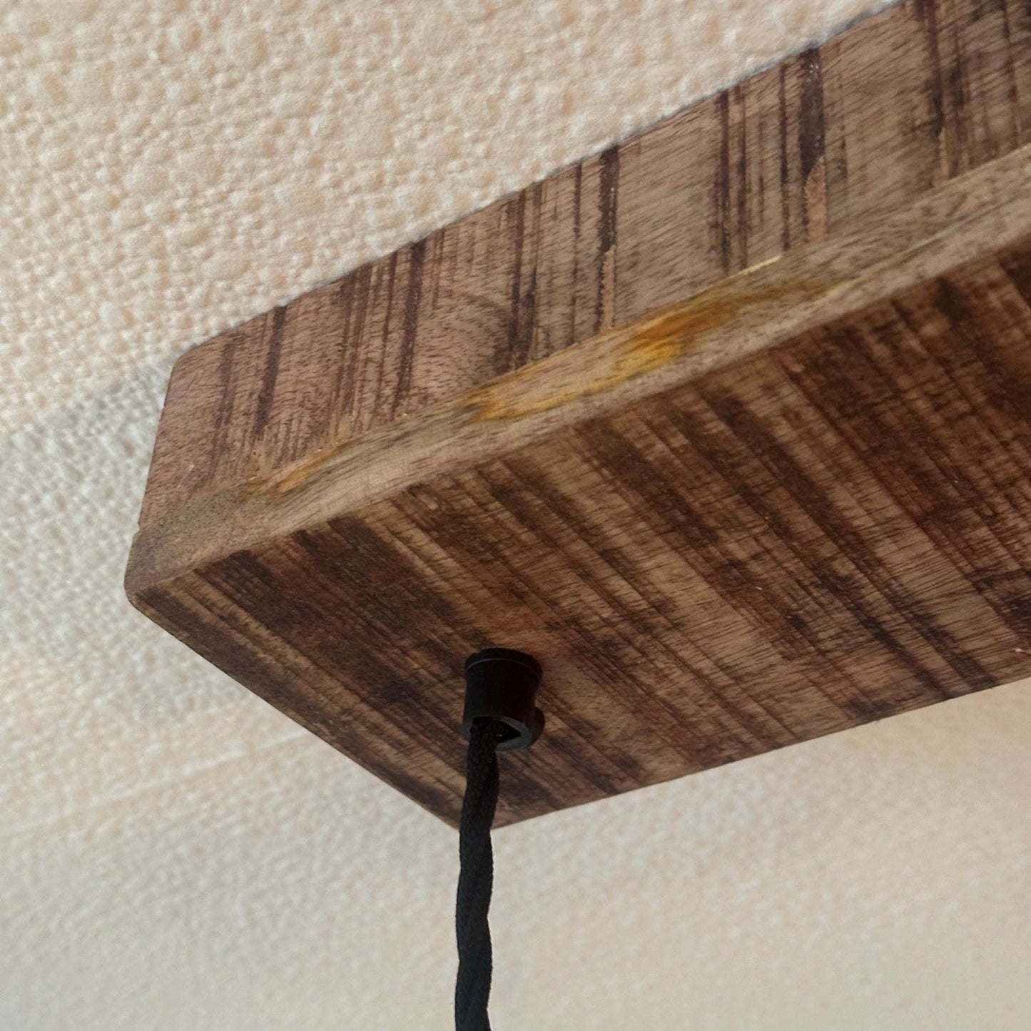 Cawston ~ 3 x Pewter Grey Lampshade Pendant Set Wooden Track Light | Dining Room Table | Kitchen Island Lighting