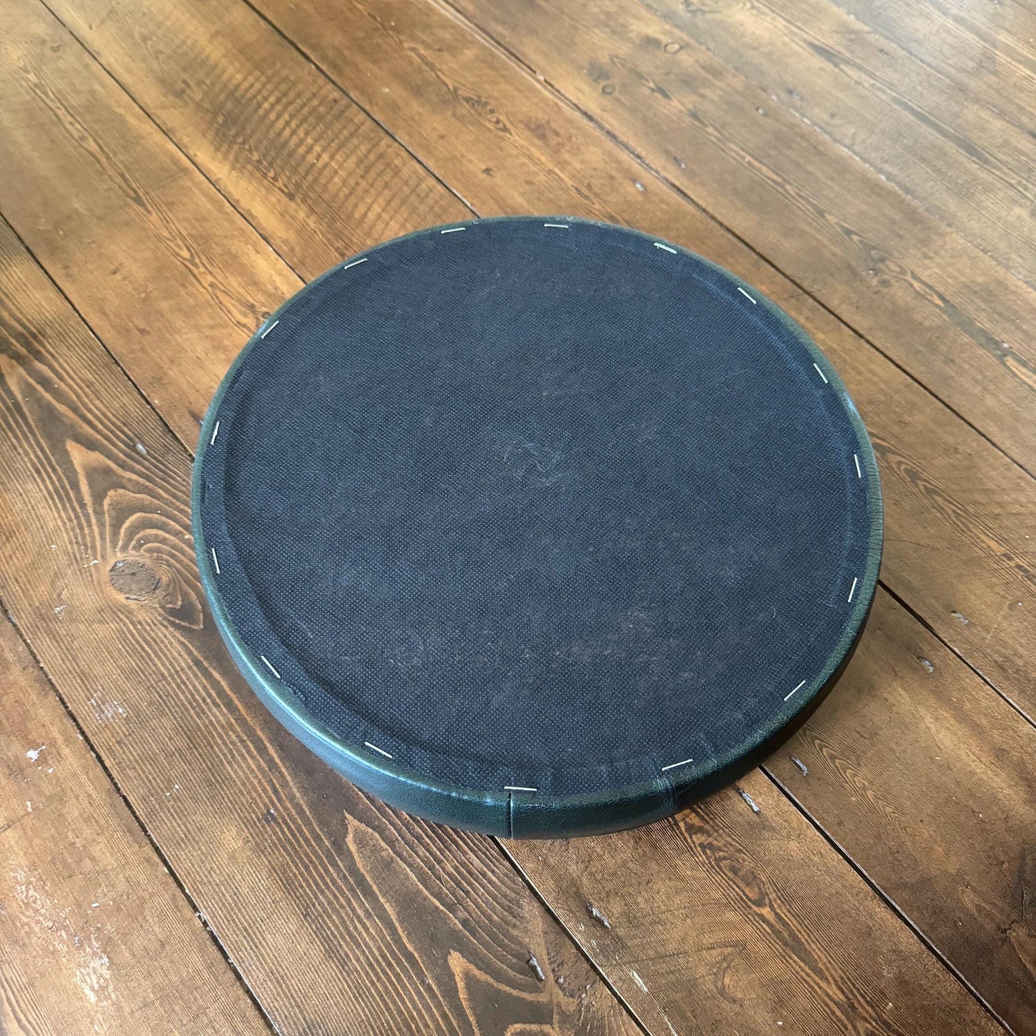 New Genuine Leather Money Green Bar Stool Top Handmade | Vintage Style | Replacement Seat 12 Inch