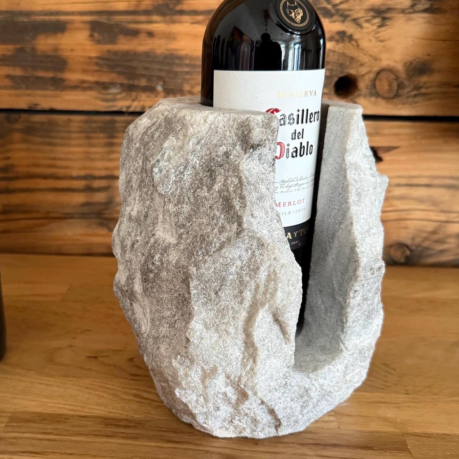 Marble Stone Solid Handcrafted Wine Bottle Holder