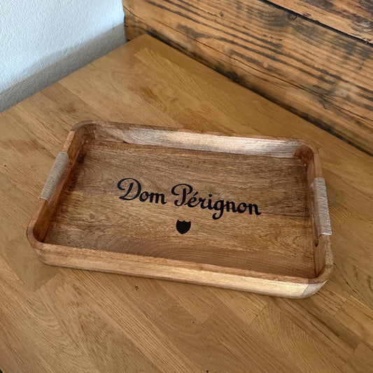 Wooden Serving Trays Dom Pérignon Champagne Butlers Crates Storage Boxes Natural Finish