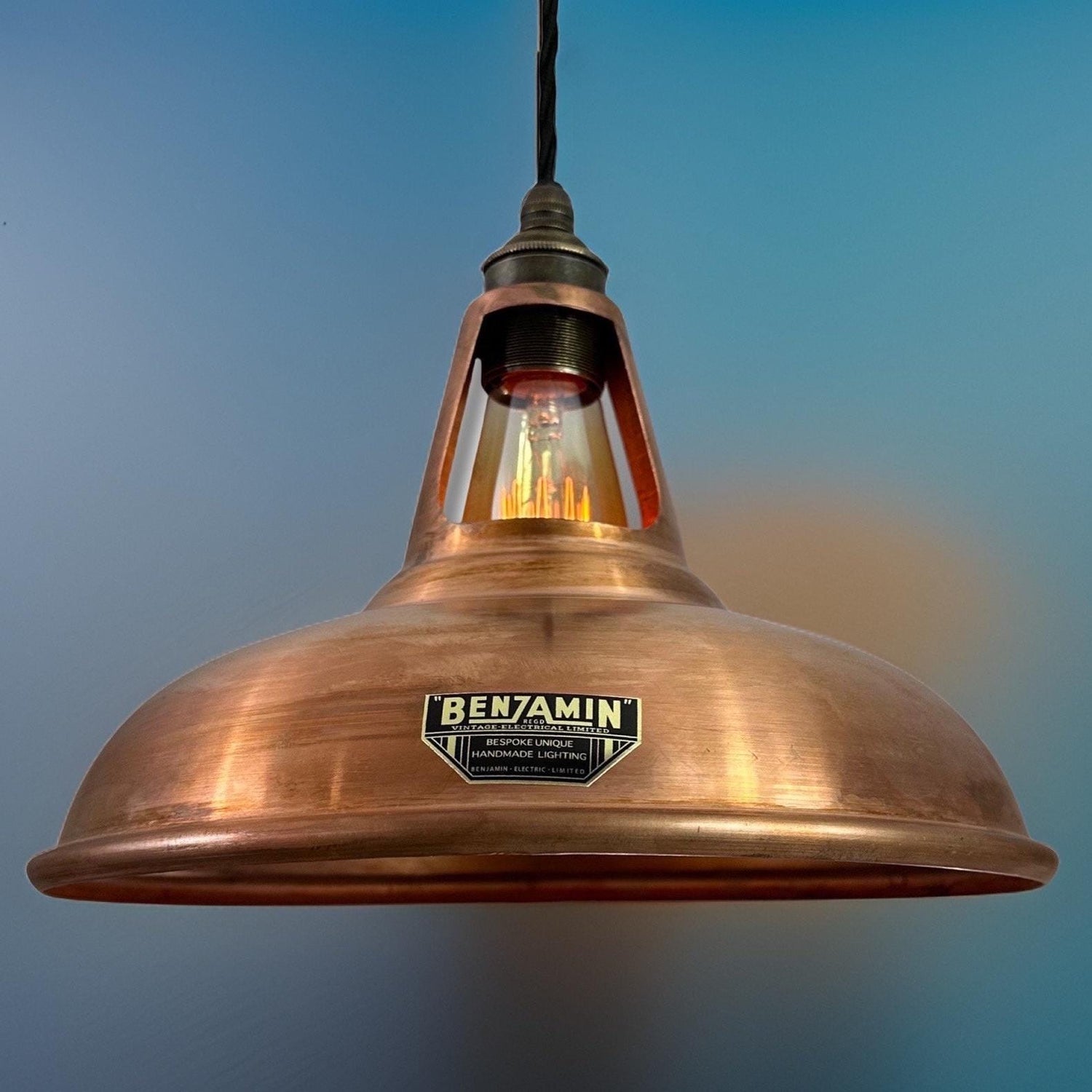 Cawston - Antique Copper Slotted Lampshade Pendant Ceiling Light - 11 Inch