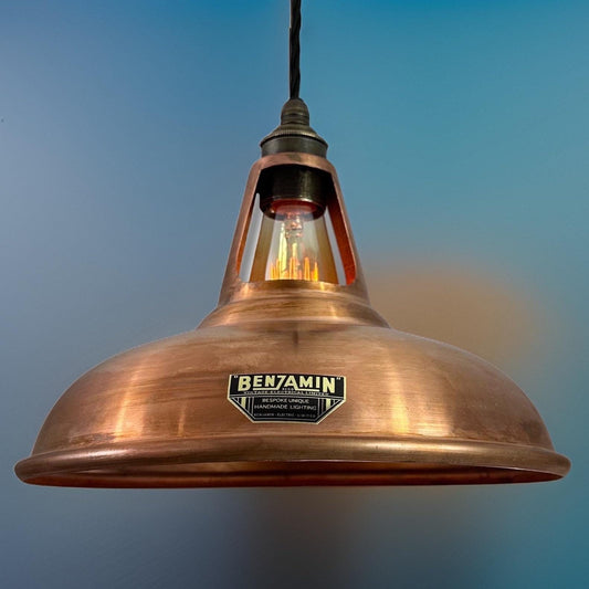 Cawston - Antique Copper Slotted Lampshade Pendant Ceiling Light - 11 Inch