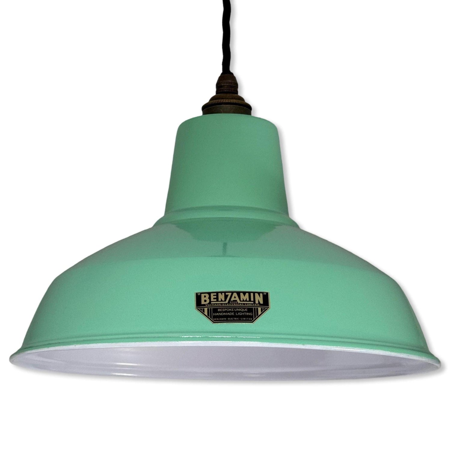 Filby ~ Fresh Teal Green RLM Reflector Lampshade Pendant Set Light ~ 12.5 Inch