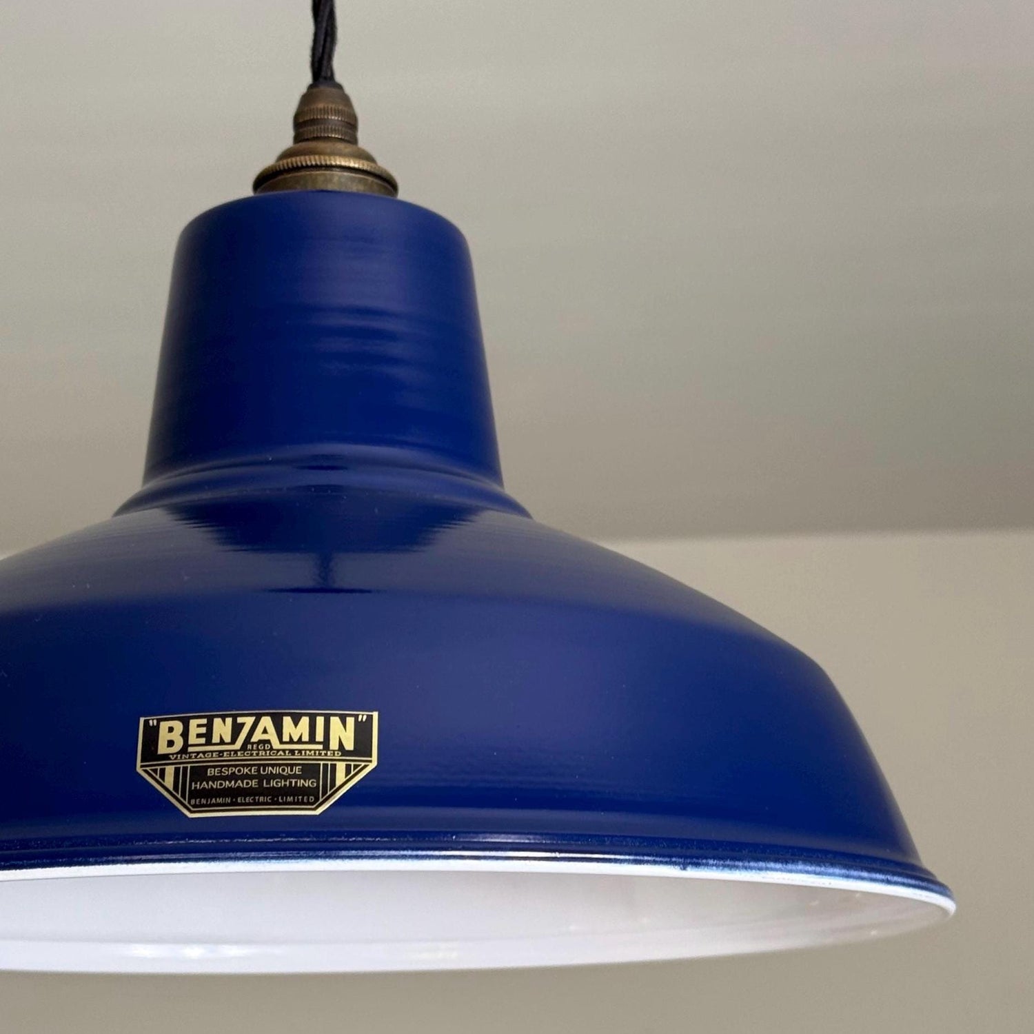 Filby - Royal Blue RLM Reflector Lampshade Pendant Set Light - 12.5 Inch