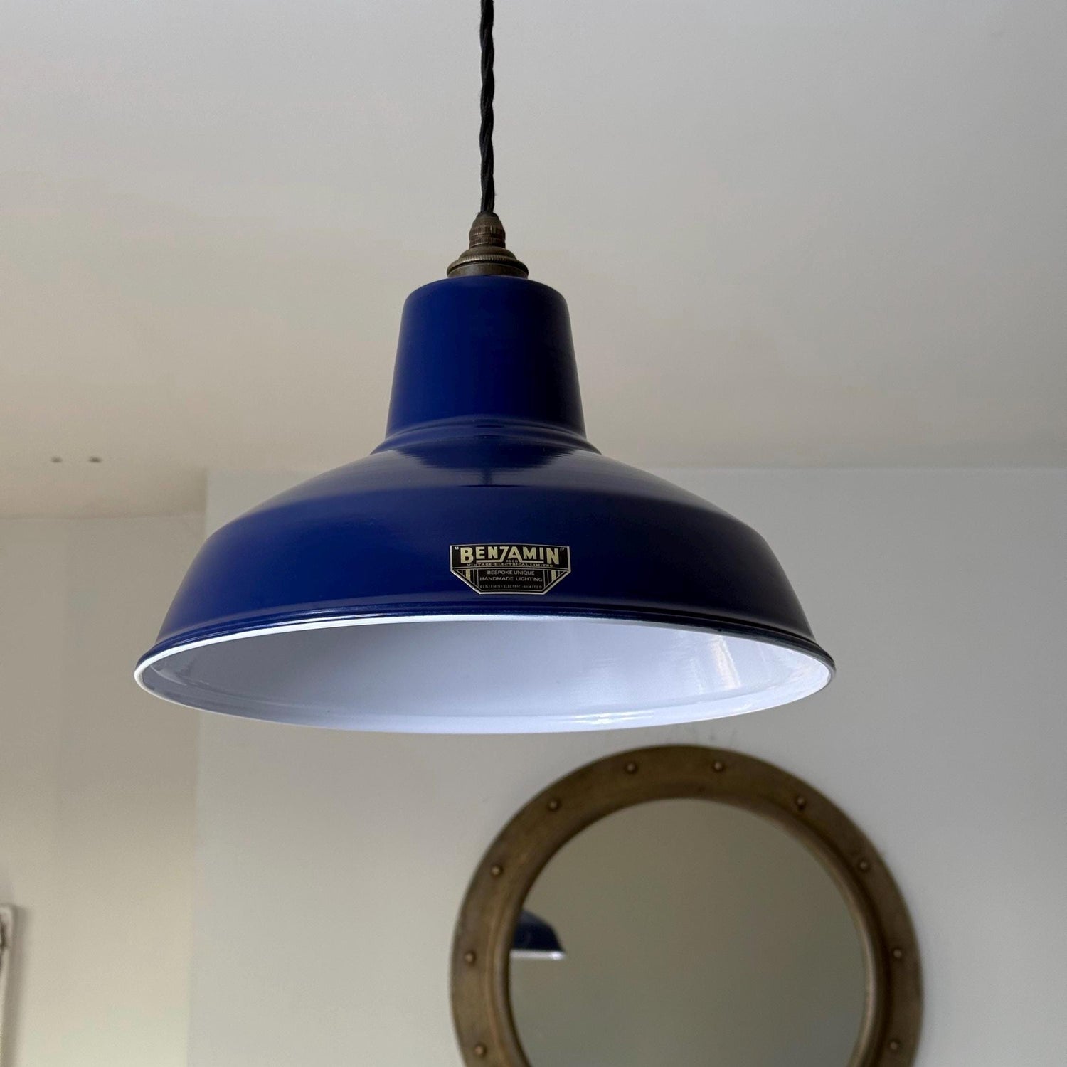 Filby - Royal Blue RLM Reflector Lampshade Pendant Set Light - 12.5 Inch