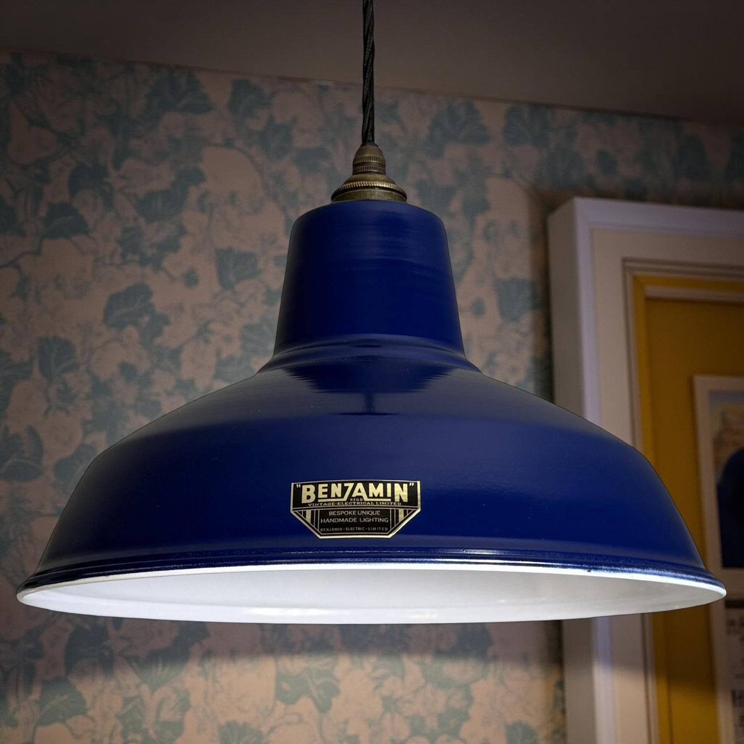 Filby - Royal Blue RLM Reflector Lampshade Pendant Set Light - 12.5 Inch