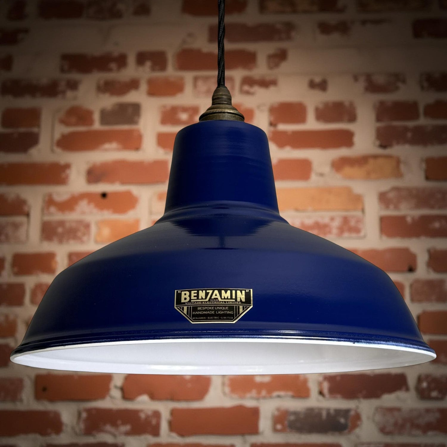 Filby - Royal Blue RLM Reflector Lampshade Pendant Set Light - 12.5 Inch