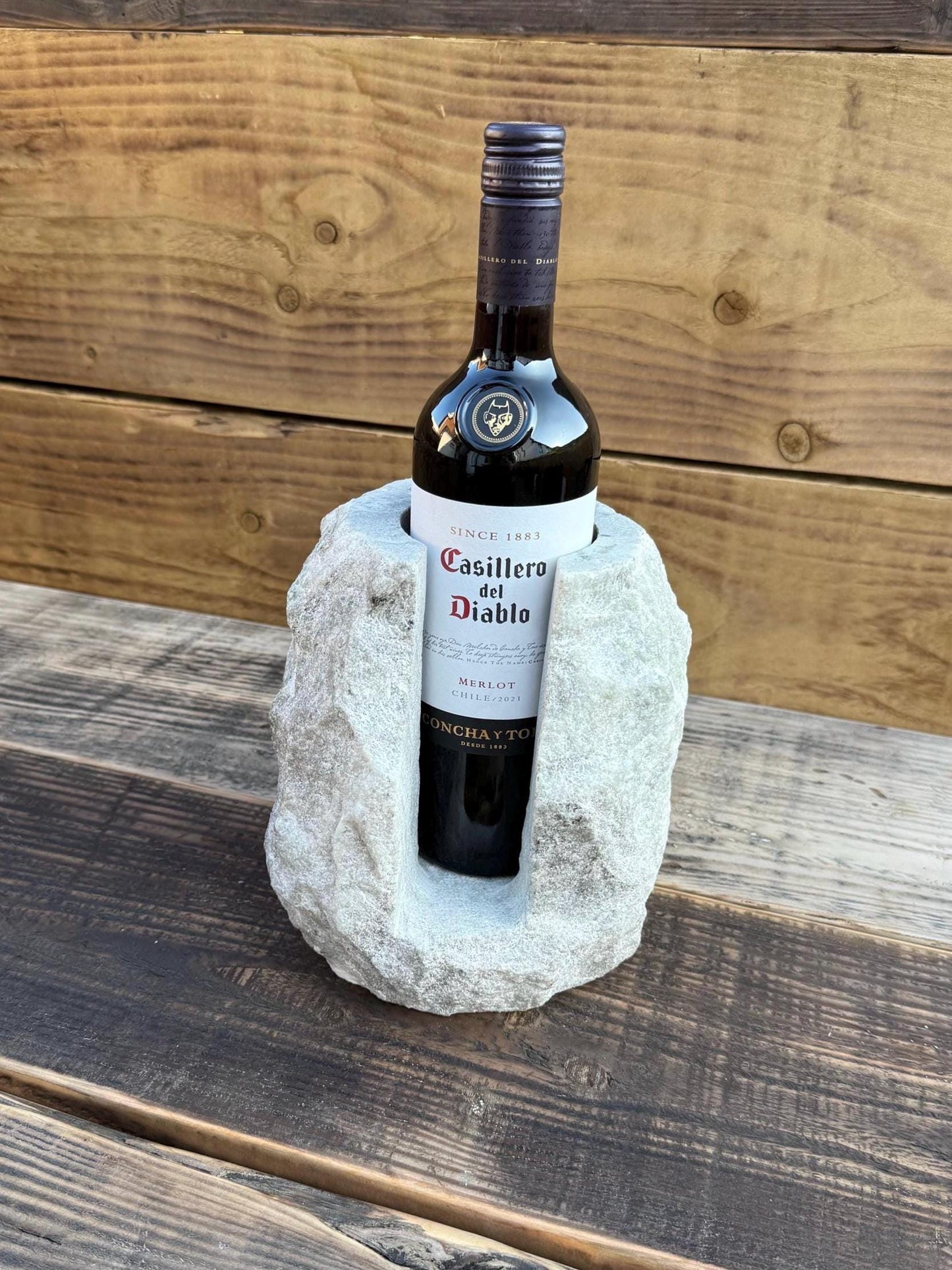 Marble Stone Solid Handcrafted Wine Bottle Holder