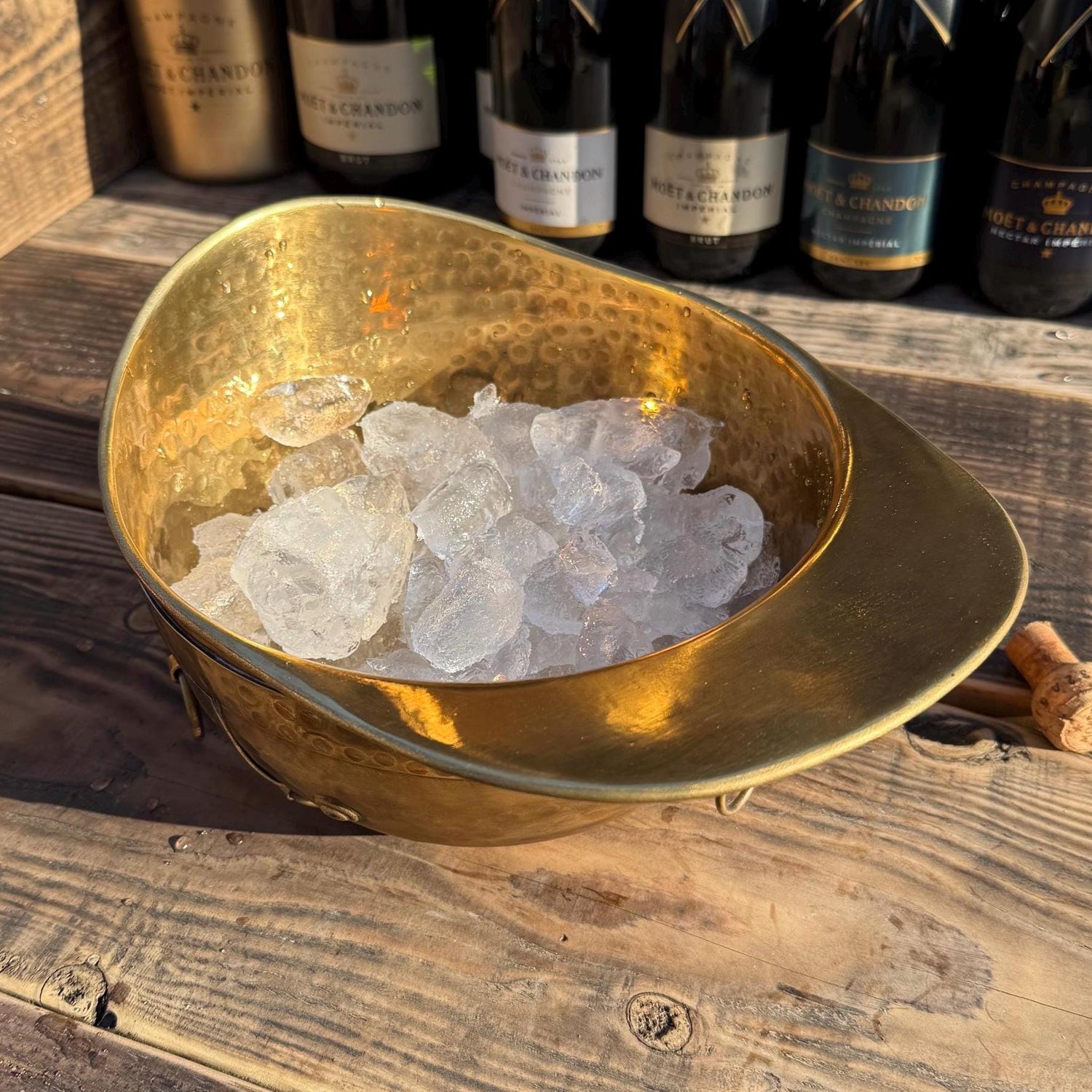 Polo Helmet Solid Antique Brass Champagne Ice Bucket | Wine Cooler