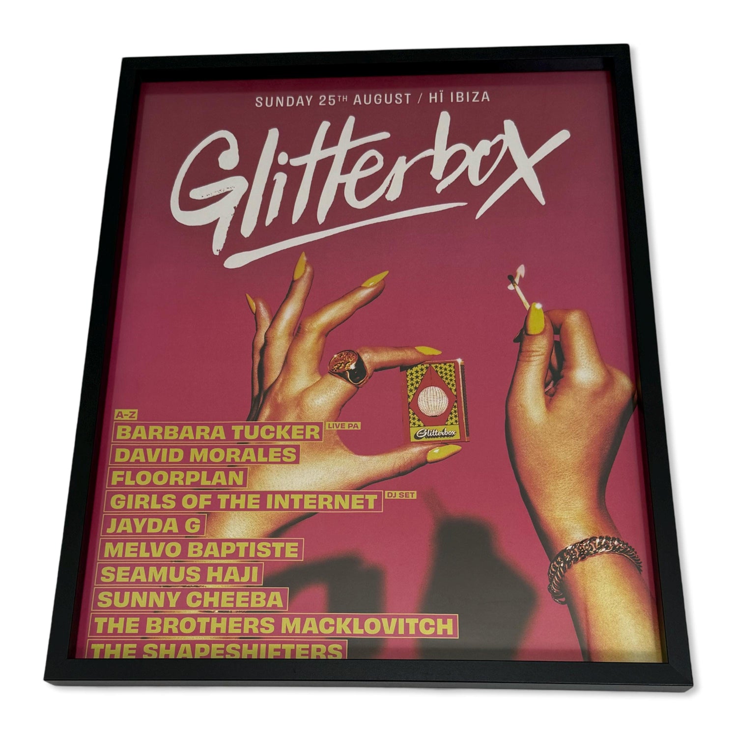 Glitterbox - Genuine Hi Ibiza Framed Dj Artwork | A3 Luxury Black Frame