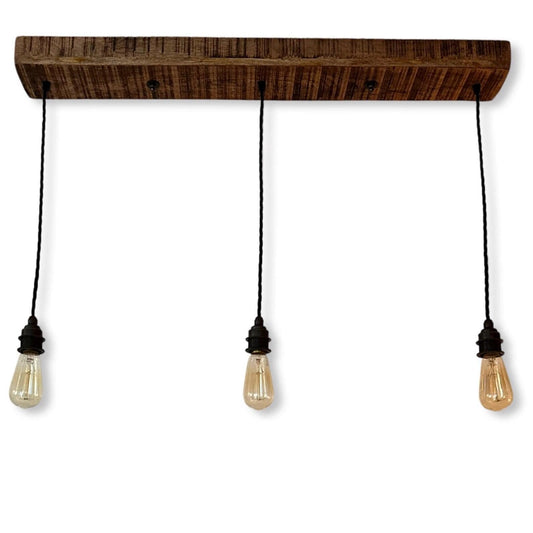 Solid Mango Wooden Track Light Rectangular 3 Outlet Ceiling Rose Industrial