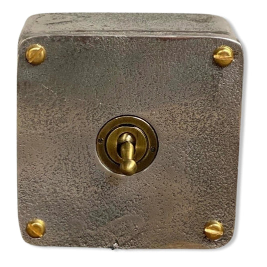 Single Gang Solid Cast Metal Conduit Light Switch Industrial 2 Way - BS EN Approved Vintage Crabtree 1950’s Style