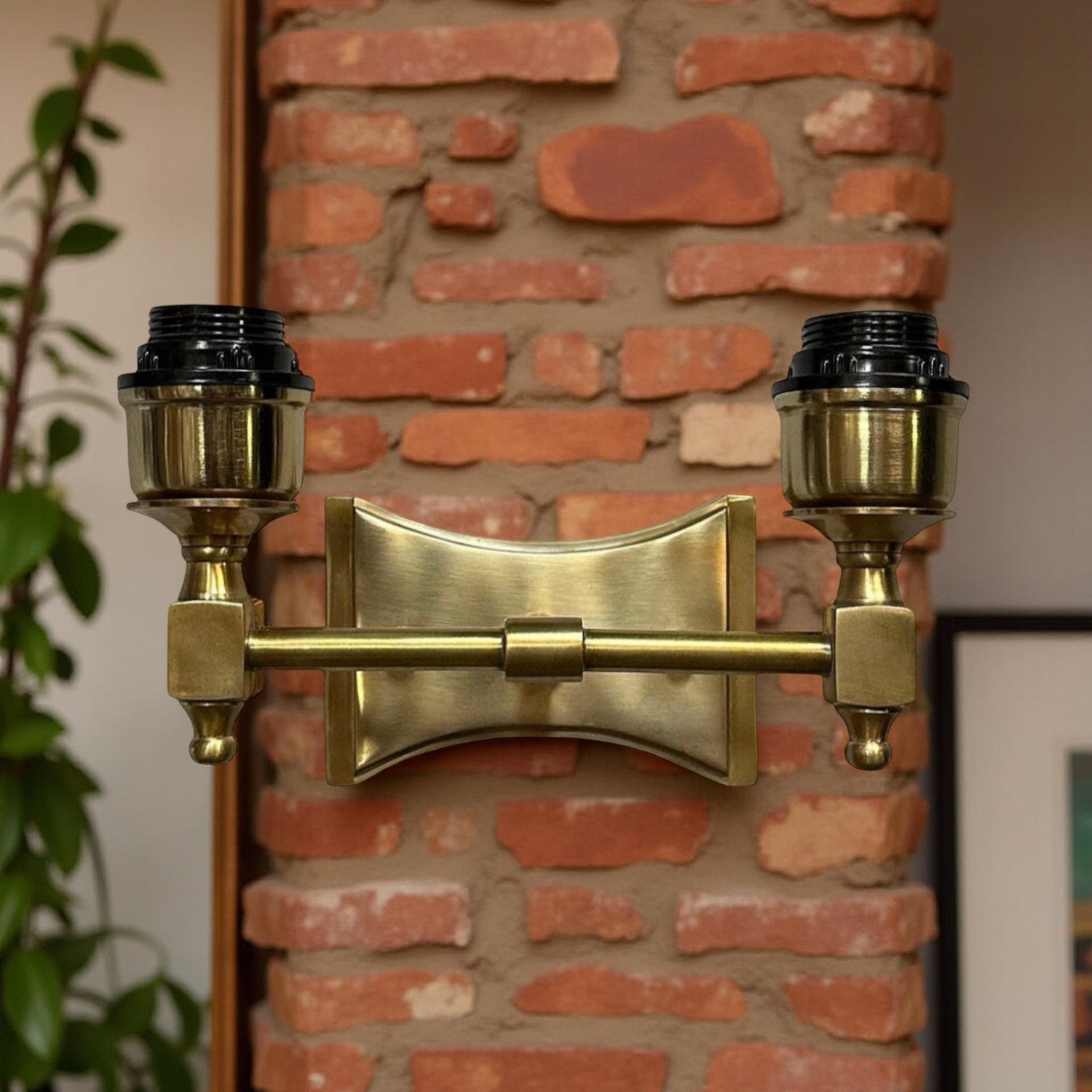 Double Antique Brass Wall Sconce Industrial Vintage Light | Dining Room | Kitchen Table