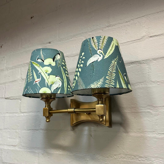 Double Antique Brass Wall Sconce Industrial Vintage Light | Dining Room | Kitchen Table