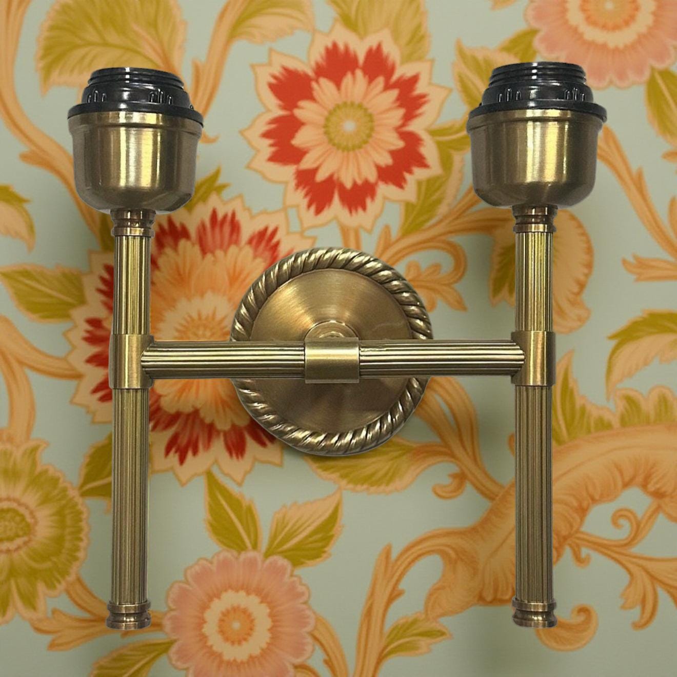 Felbrigg ~ Double Antique Brass Wall Sconce Industrial Vintage Light | Dining Room | Kitchen Table