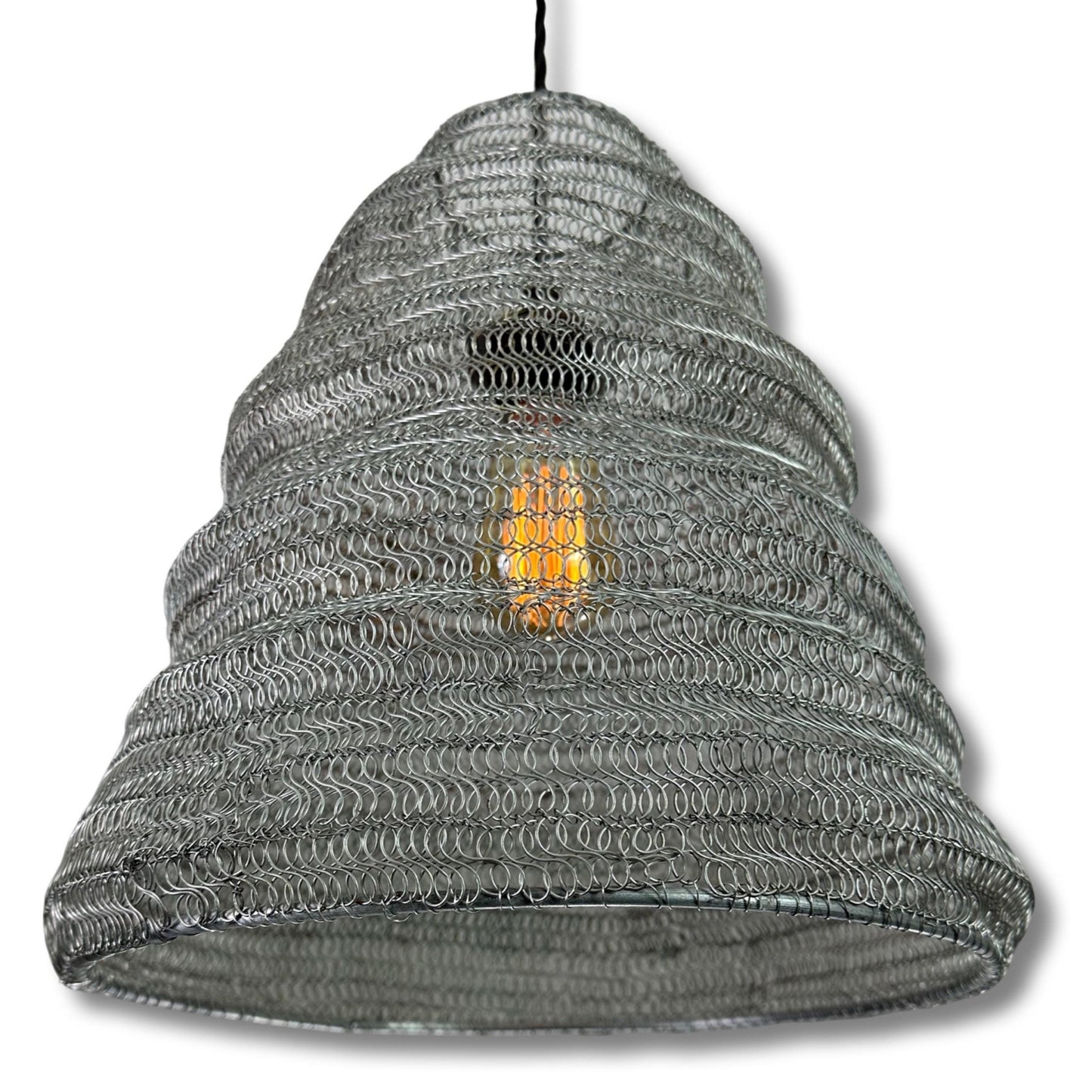 Walton ~ Beehive Large Silver Wire Mesh Lampshade Pendant Ceiling Light