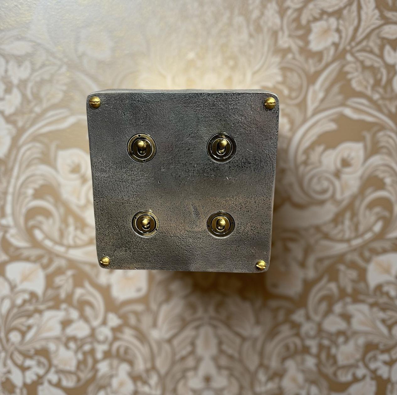 4 Gang 2 Way Solid Cast Metal Conduit Light Switch Industrial - BS EN Approved Vintage Crabtree 1950’s Style