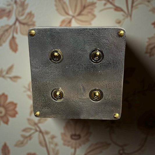 4 Gang 2 Way Solid Cast Metal Conduit Light Switch Industrial - BS EN Approved Vintage Crabtree 1950’s Style