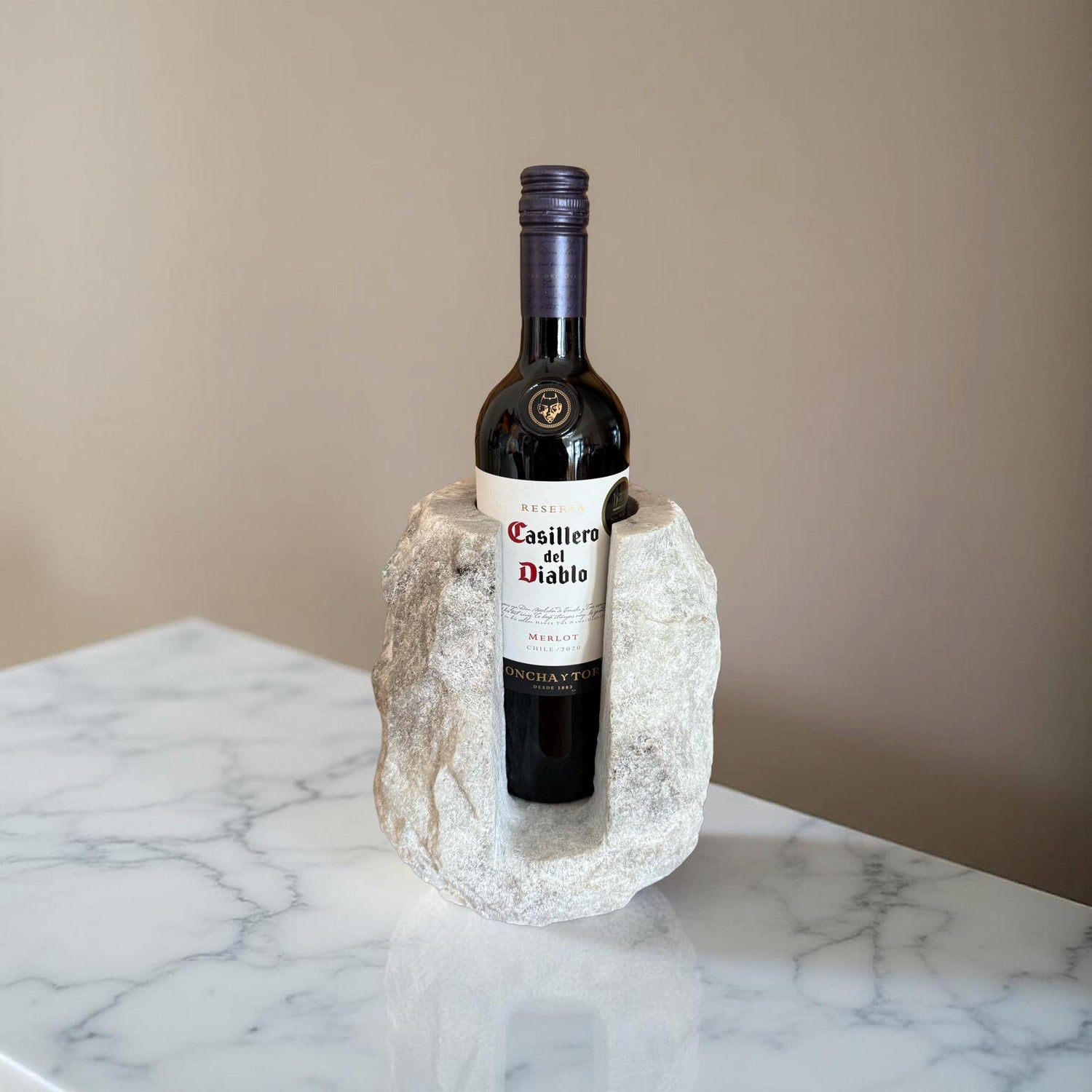 Marble Stone Solid Handcrafted Wine Bottle Holder