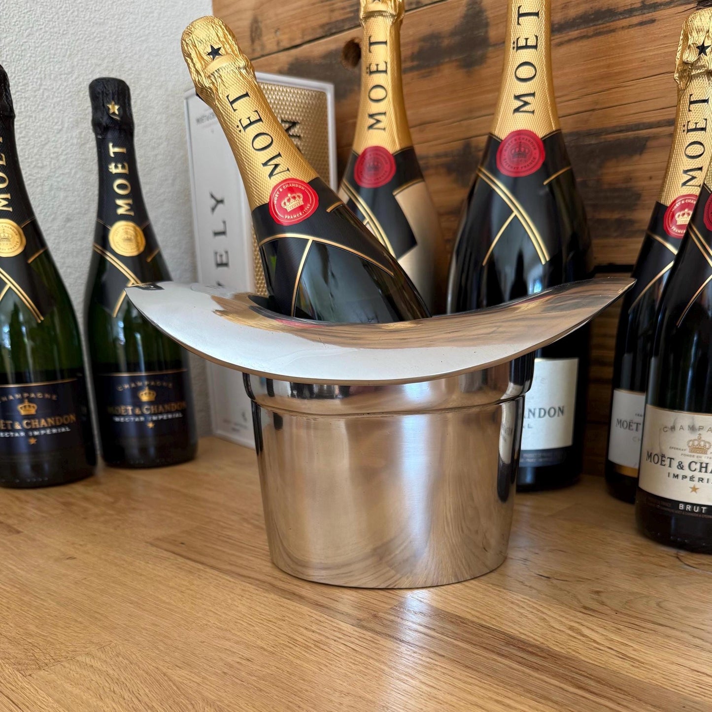 Top Hat ~ Solid Cast Champagne Ice Bucket | Wine Cooler Bath