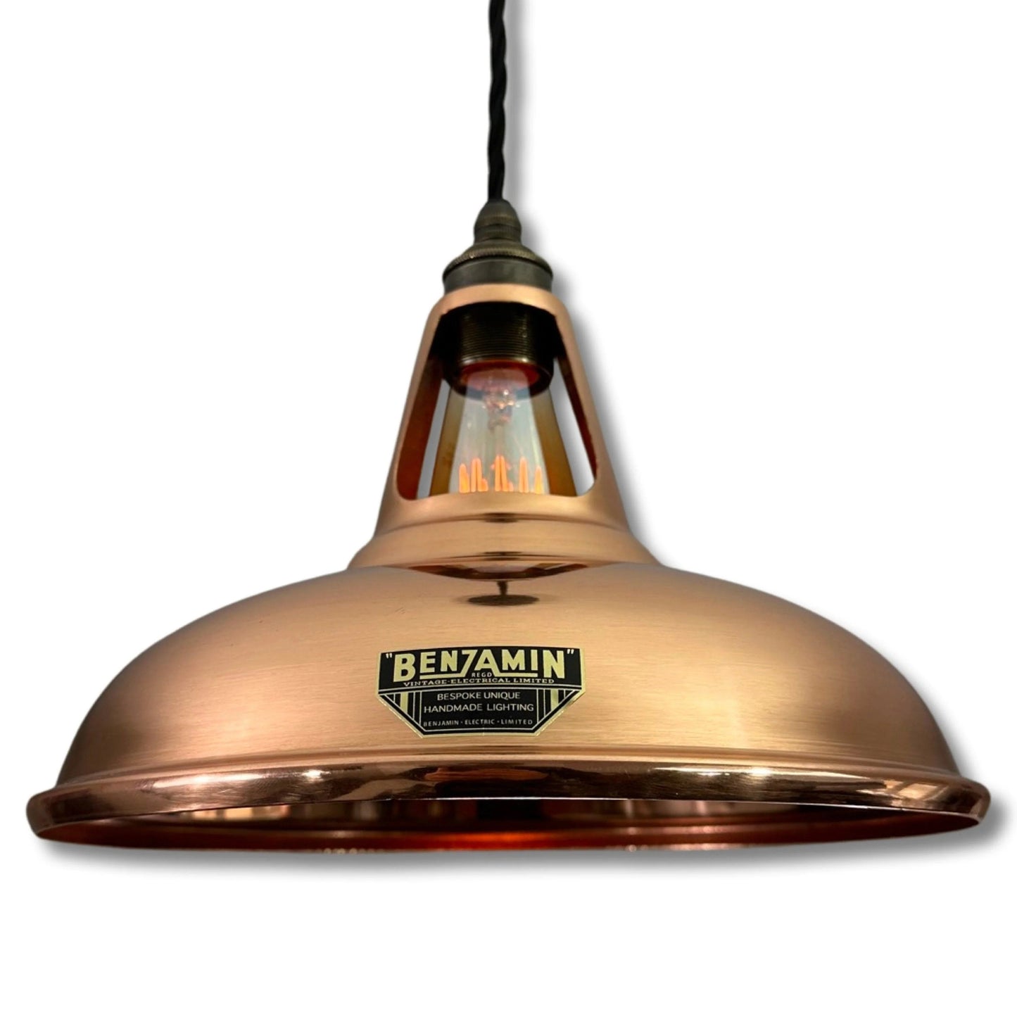 Cawston - Genuine Solid Copper Slotted Lampshade Pendant Ceiling Light - 11 Inch