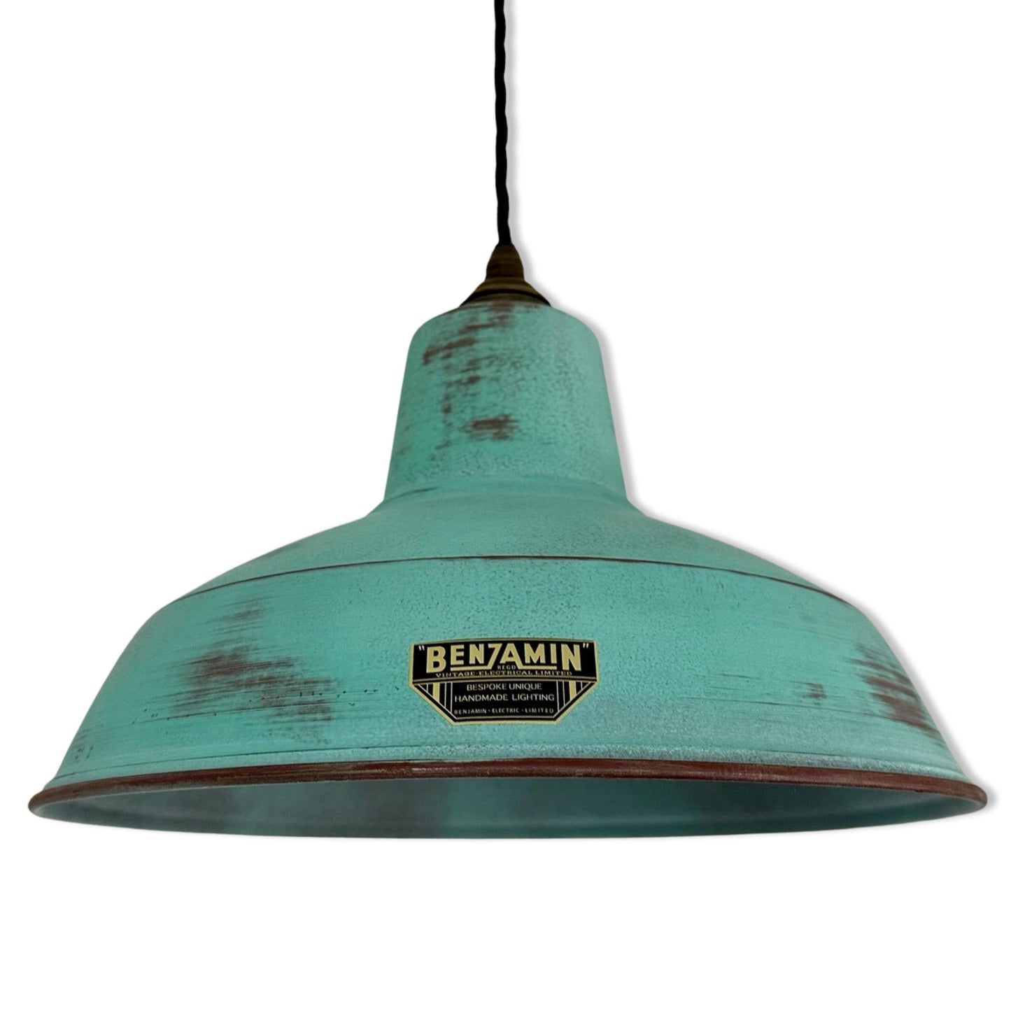 Filby ~ Copper Verdigris RLM Reflector Lampshade Pendant Ceiling Light ~ 12.5 Inch