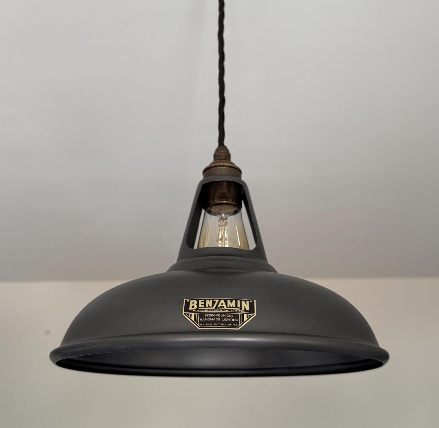 Cawston - Pewter Grey Slotted Lampshade Pendant Set Light - 11 Inch