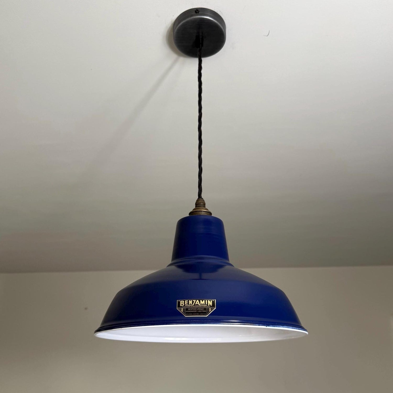 Filby - Royal Blue RLM Reflector Lampshade Pendant Set Light - 12.5 Inch