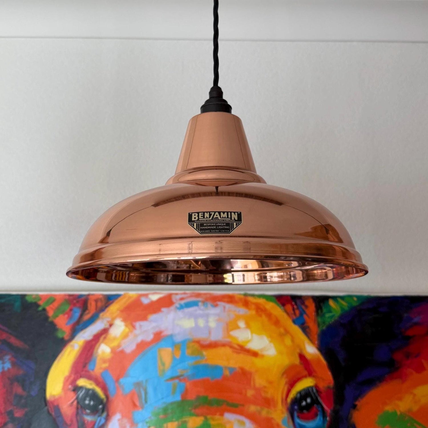 Salthouse - 3 x Solid Copper Lampshade Pendant Set Wooden Track Tabke Light