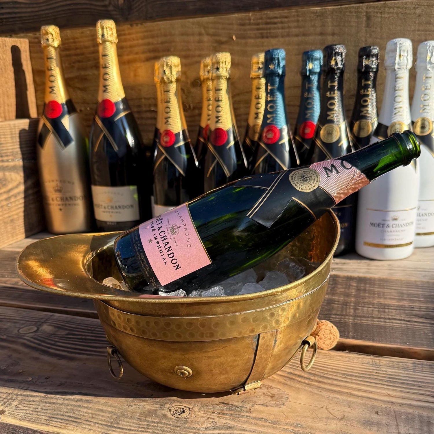 Polo Helmet Solid Antique Brass Champagne Ice Bucket | Wine Cooler