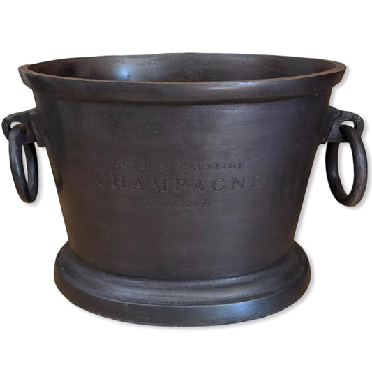 Black Copper ~ Great Gatsby ~ Solid Cast Engraved Champagne Ice Bucket | Wine Cooler