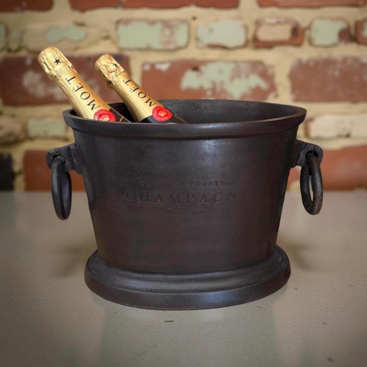 Black Copper ~ Great Gatsby ~ Solid Cast Engraved Champagne Ice Bucket | Wine Cooler