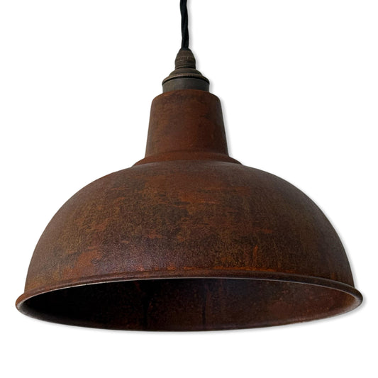 Salthouse - Rusted Solid Steel Lampshade Pendant Set Light - 10 Inch