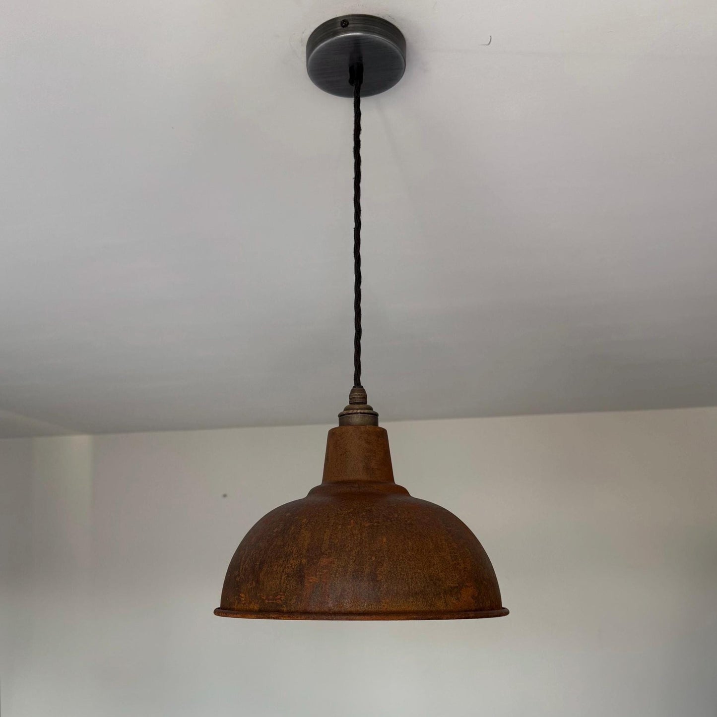Salthouse - Rusted Solid Steel Lampshade Pendant Set Light - 10 Inch