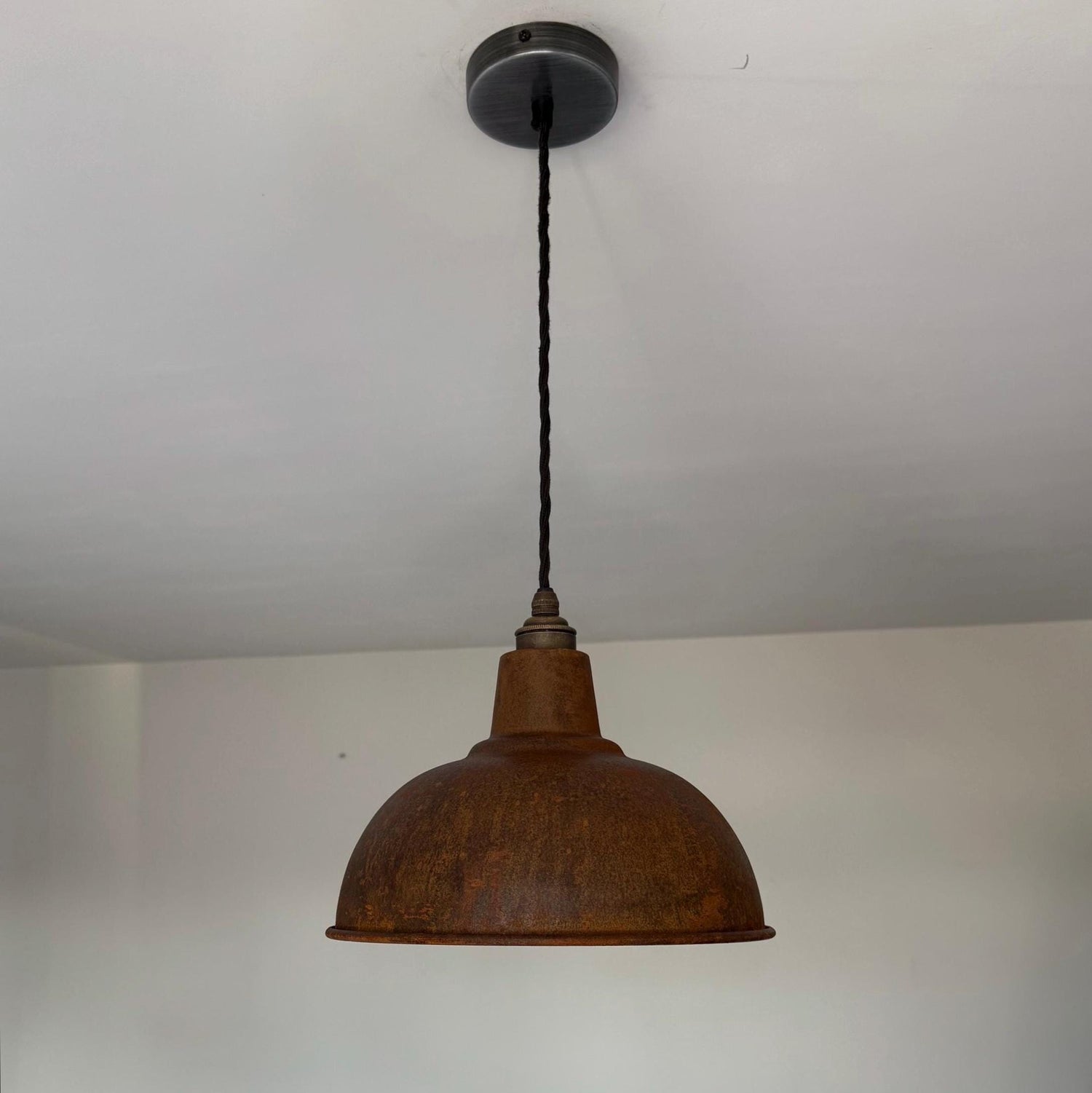 Salthouse - Rusted Solid Steel Lampshade Pendant Set Light - 10 Inch