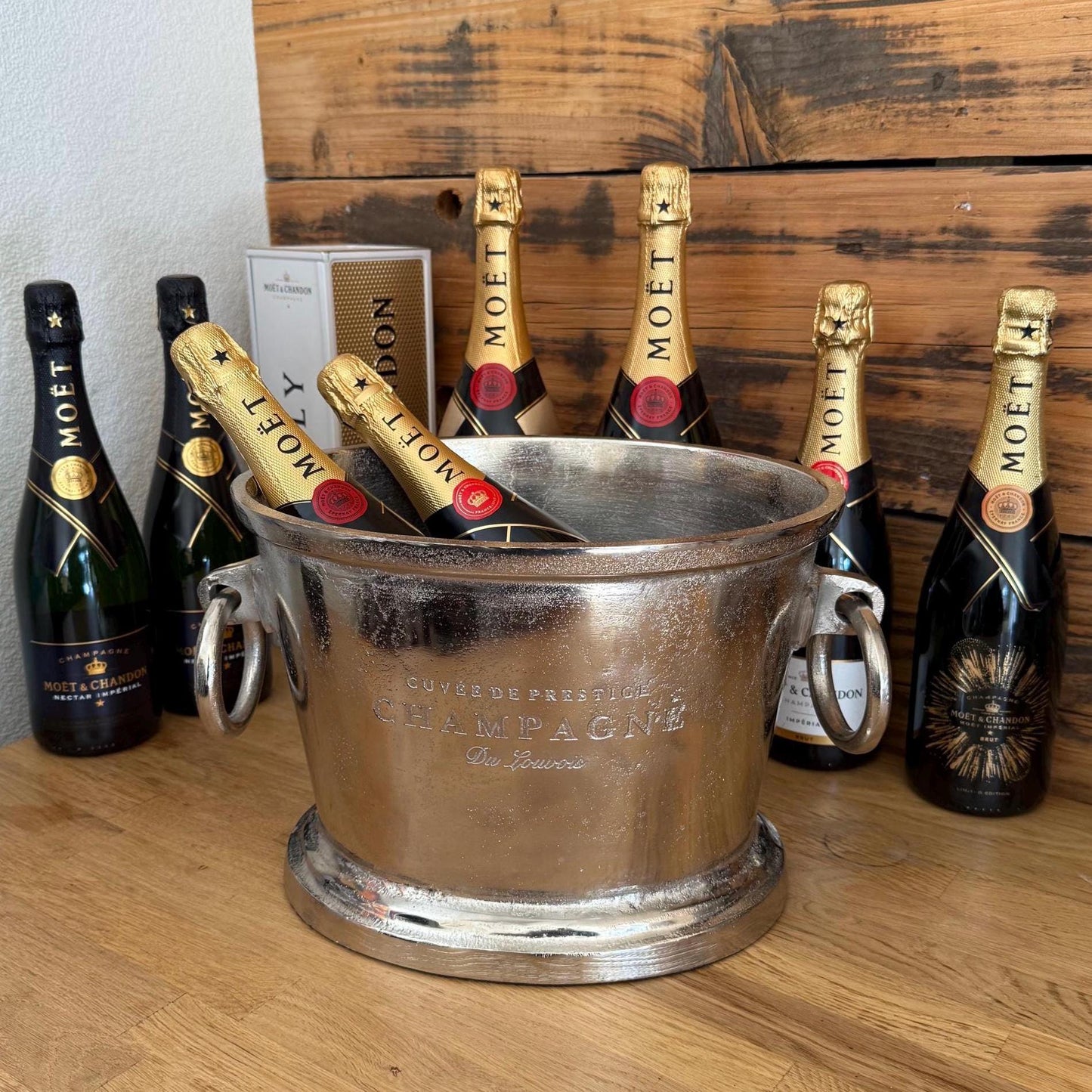 Great Gatsby ~ Solid Cast Engraved Champagne Large Ice Bucket | Wine Cooler Bath