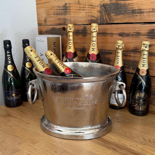 Great Gatsby ~ Solid Cast Engraved Champagne Large Ice Bucket | Wine Cooler Bath