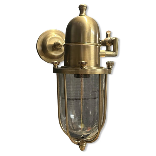 Caister ~ Bulkhead Outdoor & Bathroom Sconce Wall Light Solid Brass | 13.5 Inch