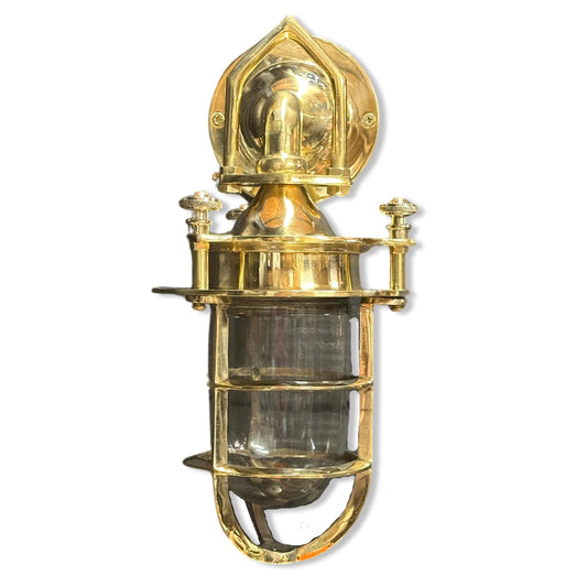 Kelling ~ Bulkhead Outdoor & Bathroom Sconce Wall Light Solid Brass | 11 Inch