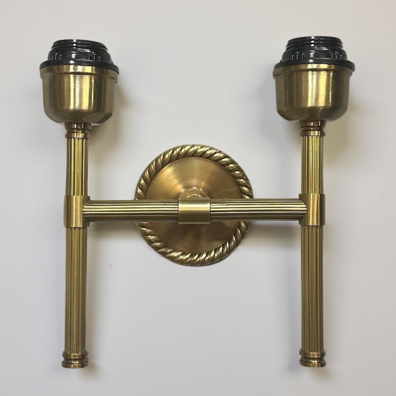 Felbrigg ~ Double Antique Brass Wall Sconce Industrial Vintage Light | Dining Room | Kitchen Table
