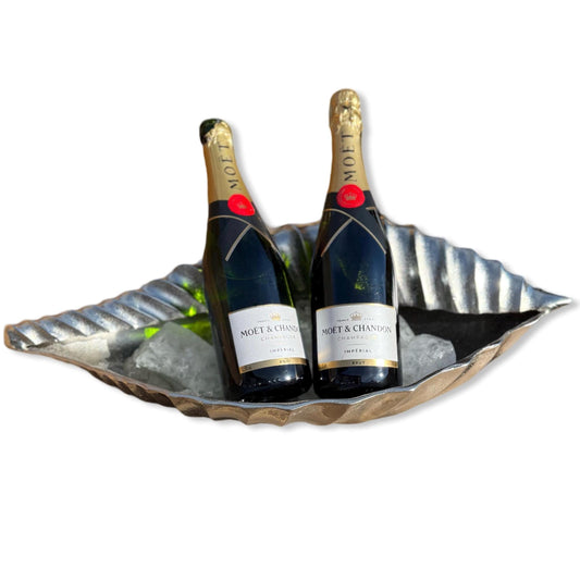 Clam Shell Solid Cast Champagne Ice Bucket - Wine Cooler - Fruit Bowl