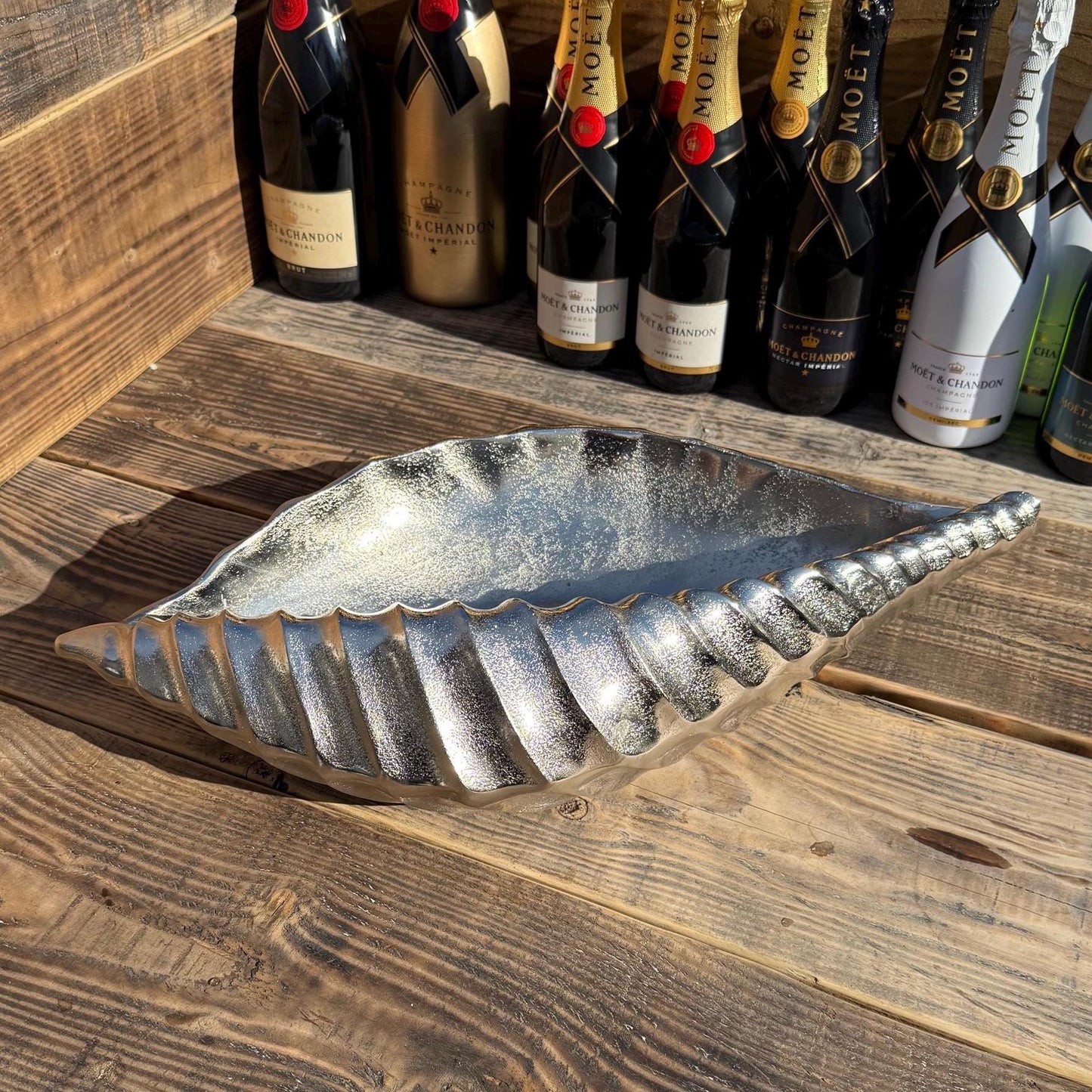 Clam Shell Solid Cast Champagne Ice Bucket - Wine Cooler - Fruit Bowl