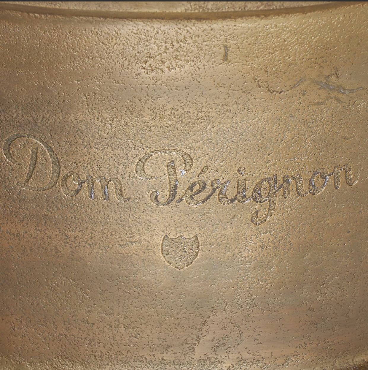 Dom Perignon Antique Brass Great Gatsby ~ Solid Cast Engraved Champagne Ice Bucket | Wine Cooler