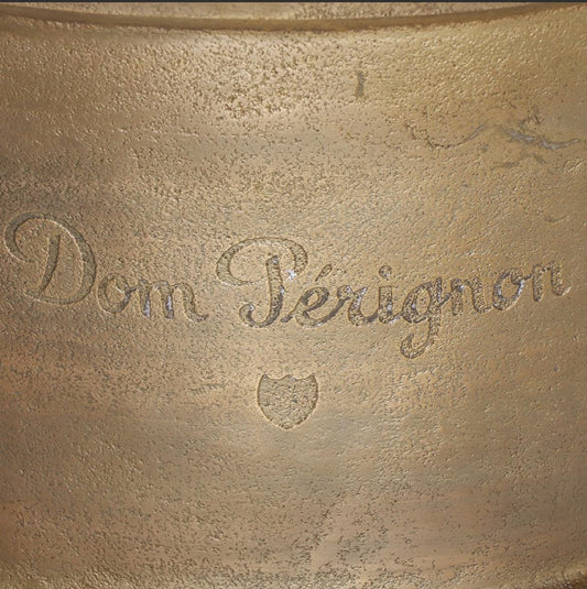 Dom Perignon Antique Brass Great Gatsby ~ Solid Cast Engraved Champagne Ice Bucket | Wine Cooler