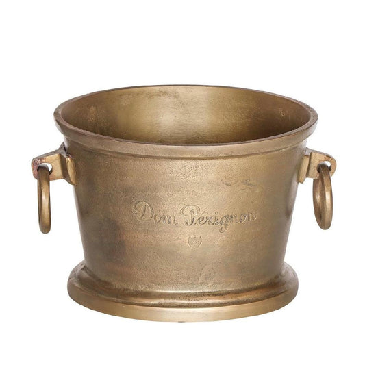 Dom Perignon Antique Brass Great Gatsby ~ Solid Cast Engraved Champagne Ice Bucket | Wine Cooler