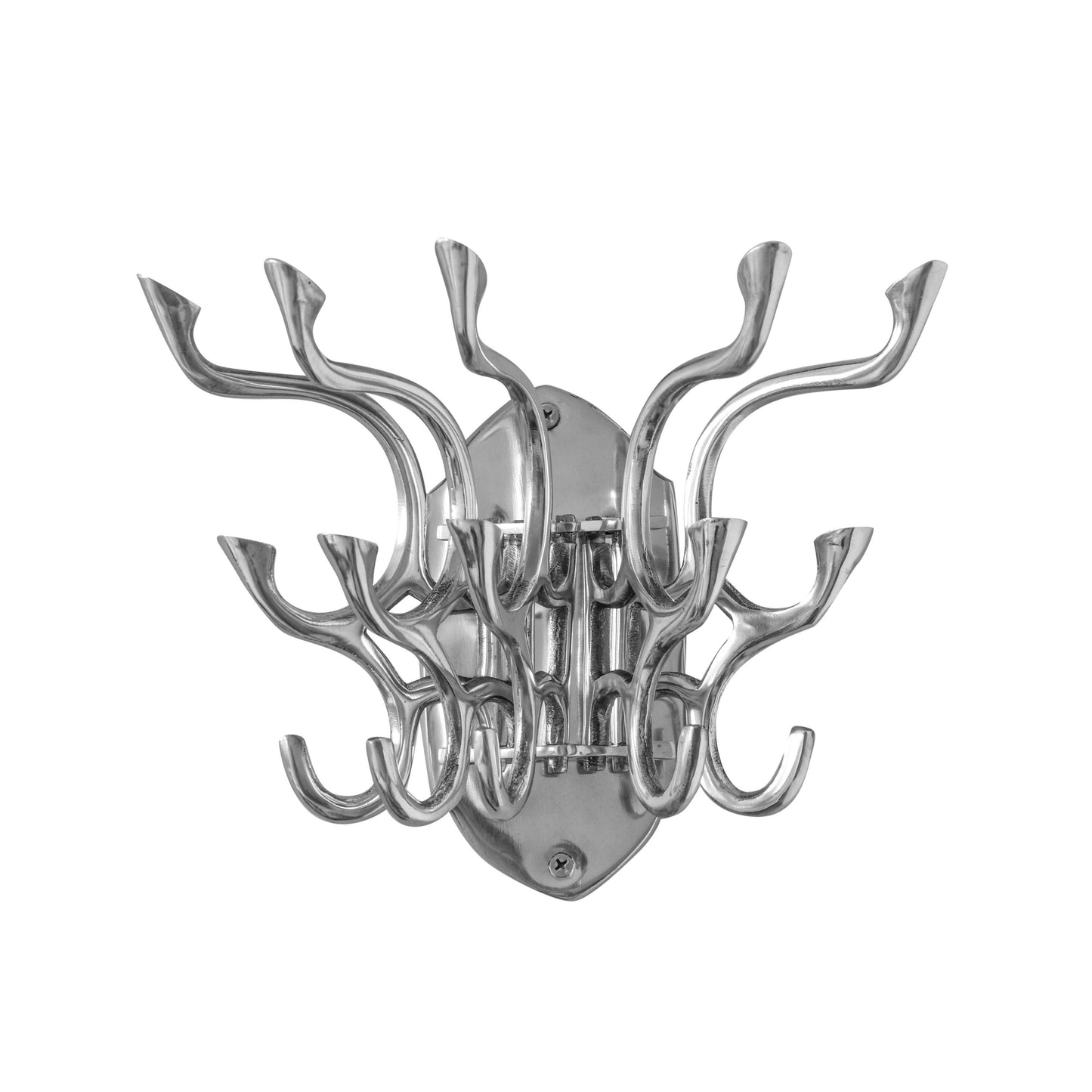 Metal Swivel Coat Rack | Polished Chrome | Rustic | Handmade | Vintage Style | Art Deco