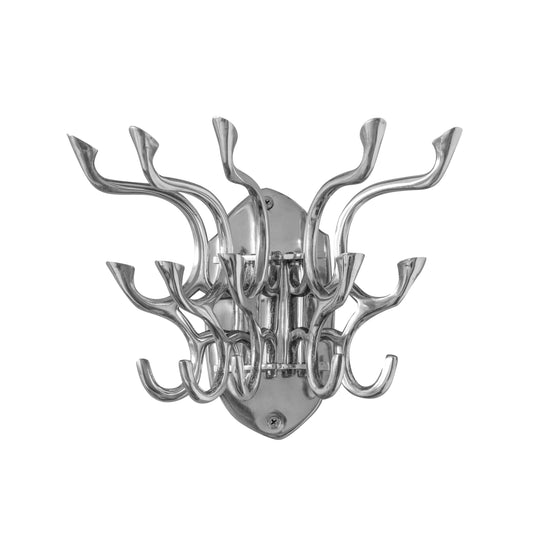 Metal Swivel Coat Rack | Polished Chrome | Rustic | Handmade | Vintage Style | Art Deco